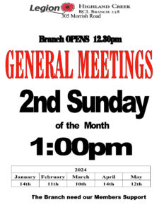 General Meeting - 2nd Sunday of the month  @ 1:00pm